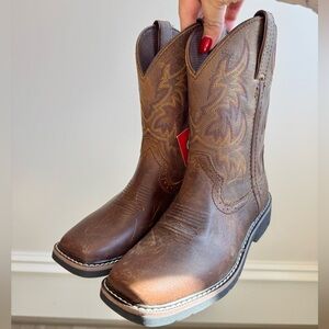 New Justin Boy Leather Cowboy Boots
